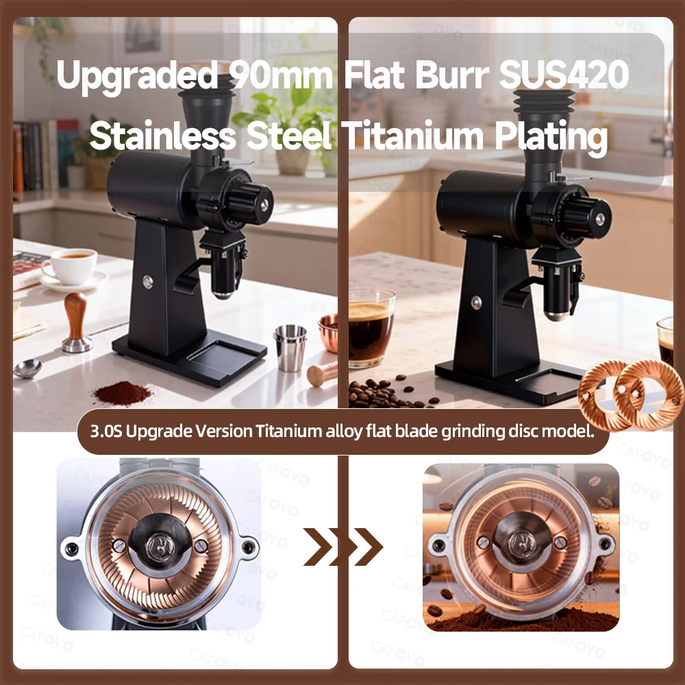 Кофемолка CAFOVO G290F с прямы – обзор и цена Coffee Grinder Burr Flat